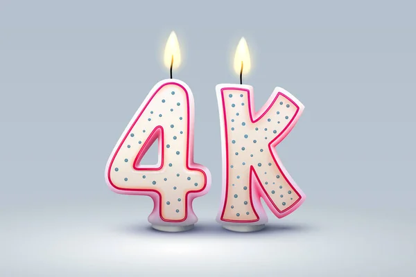 Followers Online Users Congratulatory Candles Form Numbers Vector Illustration — Stockvector