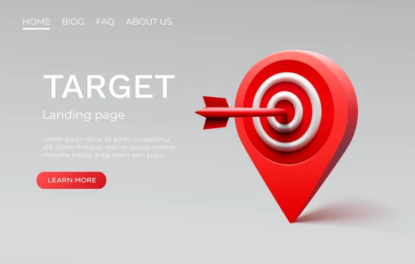 Target Landing Page Banner Business Icoon Vectorillustratie — Stockvector