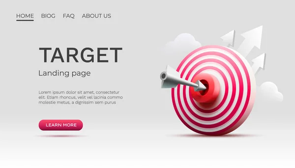 Target Landing Page Banner Business Icoon Vectorillustratie — Stockvector