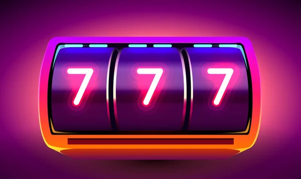 Золотий Ігровий Автомат Виграє Джекпот 777 Велика Перемога Концепції Казино — стоковий вектор