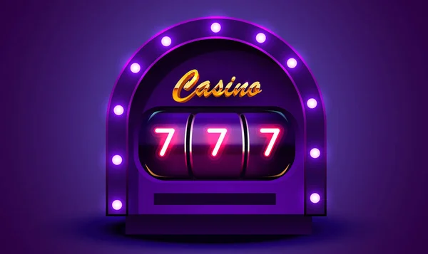 Golden Slot Machine Wins Jackpot 777 Big Win Concept Casino — Stock Vector