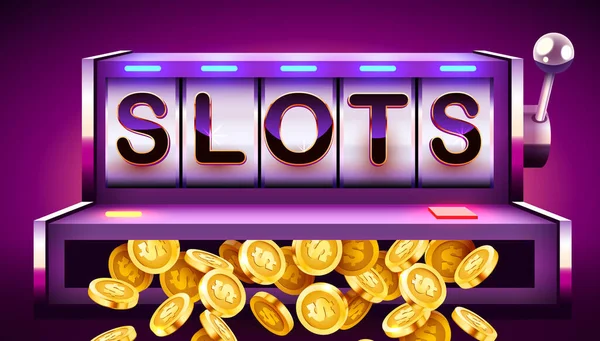 Zlatý Automat Vyhrává Jackpot 777 Big Win Koncept Kasino Jackpot — Stockový vektor