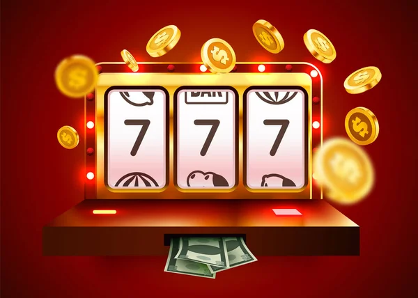 Slot Machine Wint Jackpot 777 Groot Win Concept Casino Jackpot — Stockvector