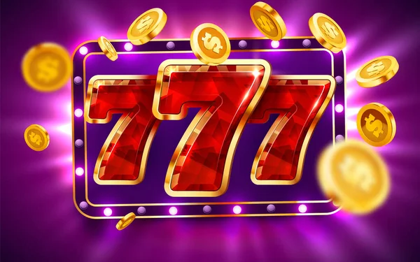 Automat Vyhrává Jackpot 777 Big Win Koncept Kasino Jackpot Vektorová — Stockový vektor