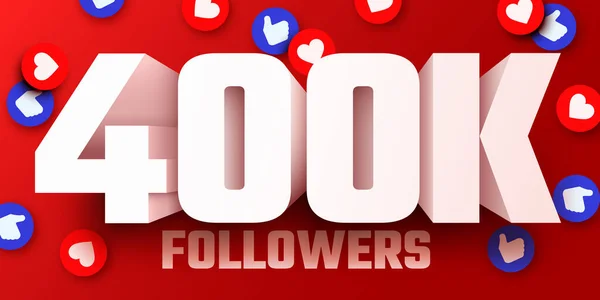400 000 400 000 Follower Grazie Social Network Amici Seguaci — Vettoriale Stock