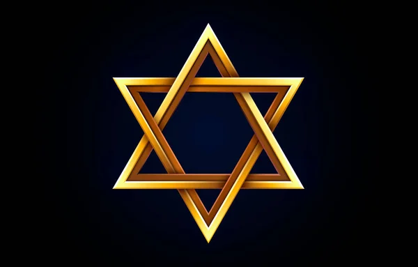明星大卫的标志图标 以色列犹太人的宗教象征 矢量说明 — 图库矢量图片