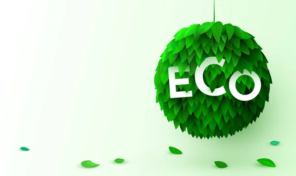 Kruh Listí Koncept Zelené Technologie Ekologie Vektorová Ilustrace — Stockový vektor