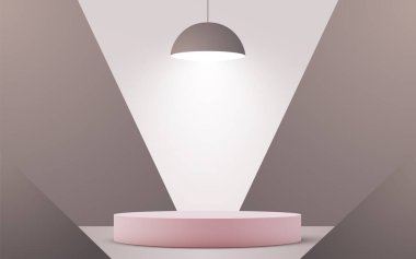 Abstract scene background. Cylinder podium on pastel background. Product presentation, mock up, show cosmetic product, Podium, stage pedestal or platform. Vector illustration