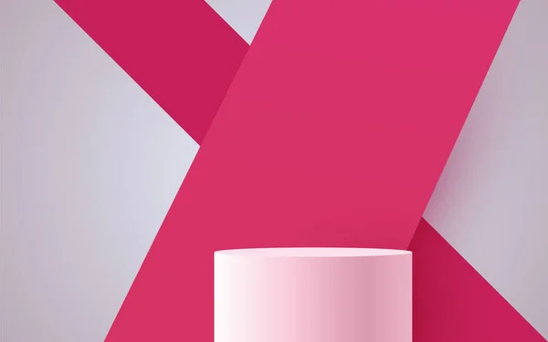 Abstrakter Szenenhintergrund Zylinderpodest Auf Pastellfarbenem Hintergrund Produktpräsentation Mock Show Kosmetikprodukt — Stockvektor