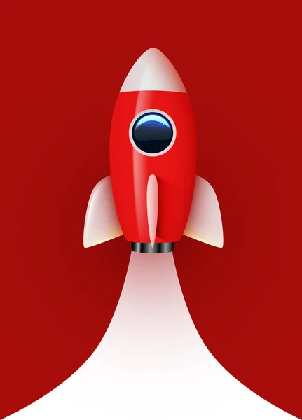 Rocket Launching Business Start Concept Vector Illustration — Stock Vector