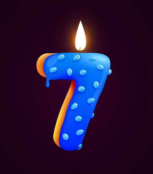 Kue Ulang Tahun Font Nomor Dengan Lilin Ulang Tahun Koleksi - Stok Vektor