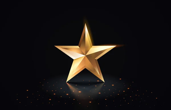 Estrela Melhor Pódio Sinal Prêmio Objeto Dourado Ilustração Vetorial — Vetor de Stock