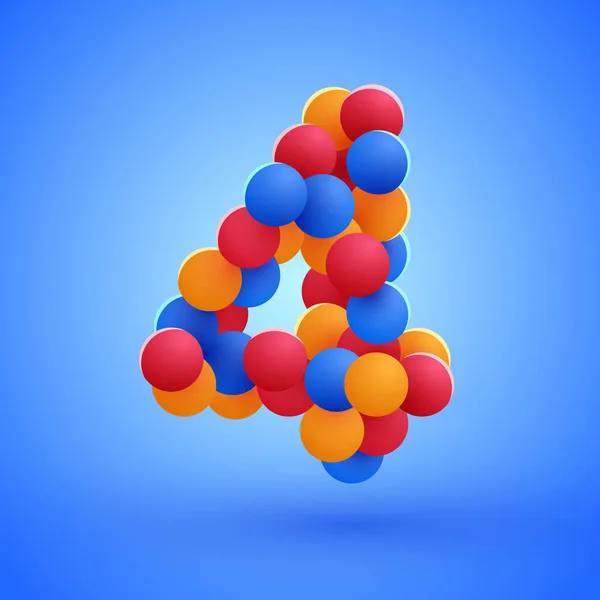 Nummer Tillverkad Flerfärgade Festliga Ballonger Vektorillustration — Stock vektor