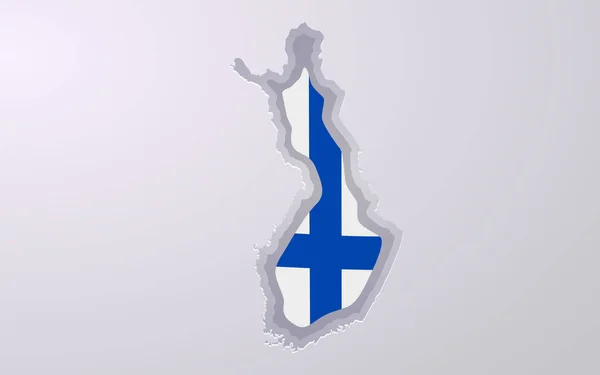 Mappa Creativa Della Finlandia Con Colori Bandiera Stile Taglio Carta — Vettoriale Stock