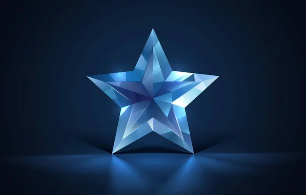 Star Crystal Prêmio Premium Prêmio Jogo Ícone Vidro Estrela Ilustração — Vetor de Stock