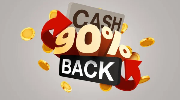Cashback Icône Pour Cent Isolé Sur Fond Gris Cashback Étiquette — Image vectorielle