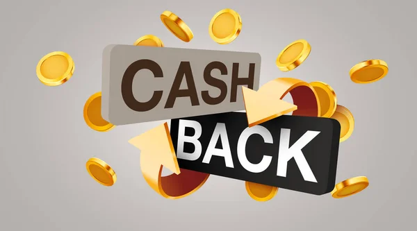 Icône Cashback Isolée Sur Fond Gris Cashback Étiquette Remboursement Illustration — Image vectorielle