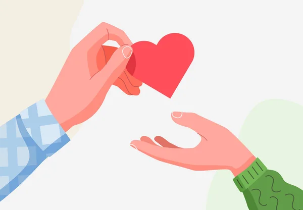 Дай Руку Красному Сердцу Медицинская Концепция Здравоохранения Больницы Концепция Пожертвований — стоковый вектор