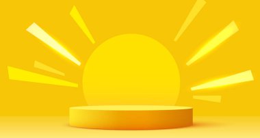 Soyut sahne arkaplanı. Ürün sunumu, modelleme, kozmetik ürünler, podyum, sahne kaidesi veya platformu. Vektör illüstrasyonu