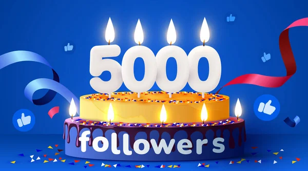 Nebo 5000 Následovníků Vám Děkuje Přátelé Sociální Sítě Následovníci Předplatitelé — Stockový vektor