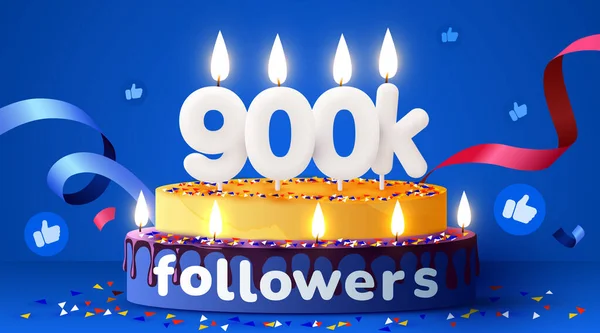 900K Або 900000 Послідовників Дякую Друзі Соціальних Мереж Послідовники Передплатники — стоковий вектор