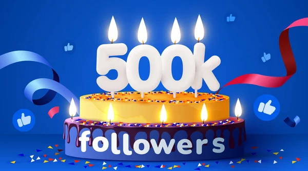 500 Тысяч 500 Тысяч Подписчиков Благодарят Социальная Сеть Друзей Последователей — стоковый вектор