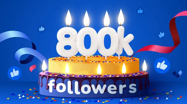 800K Nebo 800000 Následovníků Vám Děkuje Přátelé Sociální Sítě Následovníci — Stockový vektor