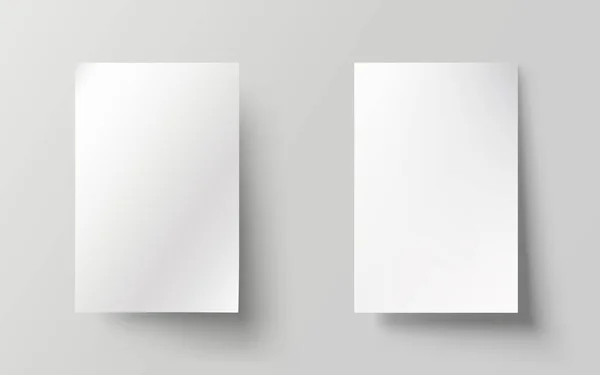 Два Білих Аркуша Паперу Сірому Фоні Векторні — стоковий вектор
