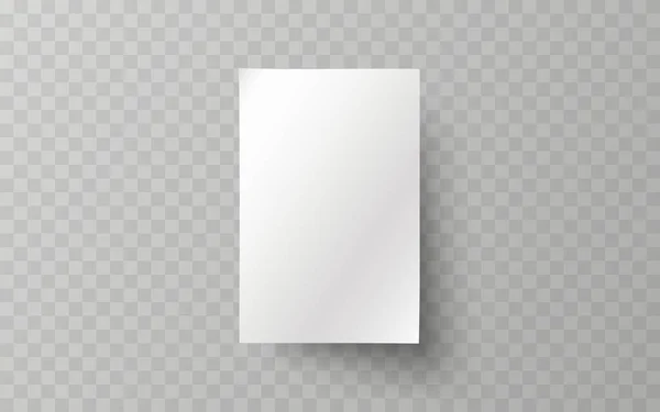 Λευκό Φύλλο Χαρτιού Διαφανές Φόντο Διάνυσμα — Διανυσματικό Αρχείο