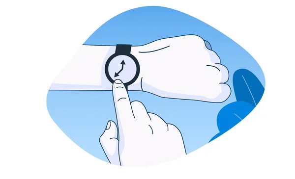 Hands Control Time Watch Vector Illustration — Stock Vector