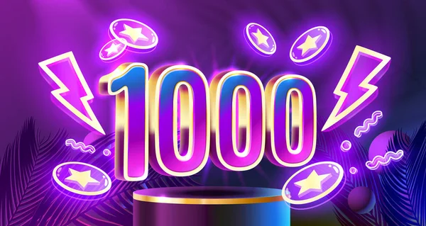 無料コイン1000 プロモーションフライヤーポスター バナーゲームプレイ ベクトル — ストックベクタ