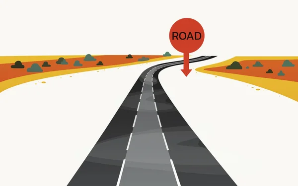 Road Trip Infinity Landscape Travel Pave Route Location Information Vector — Stok Vektör