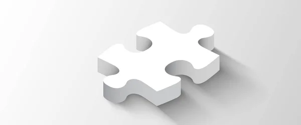 White Jigsaw Puzzle Minimalistic Design Vector Illistration — Stock Vector