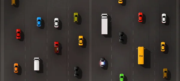 Stau Auf Der Straße Straßenverkehr Autos Und Verkehrskonzept Vektorhintergrund — Stockvektor