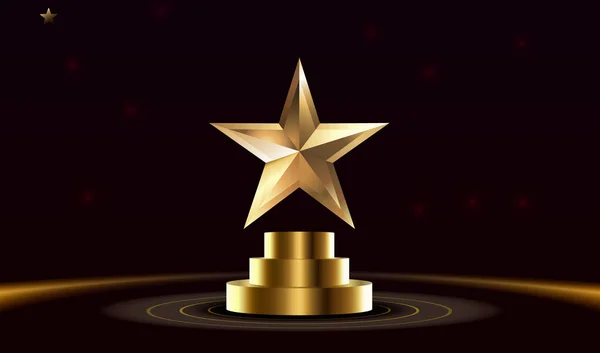 Iyi Podyum Ödülü Altın Nesne Vektör — Stok Vektör
