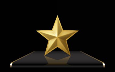 En iyi podyum ödülü, altın nesne. Vektör illüstrasyonu