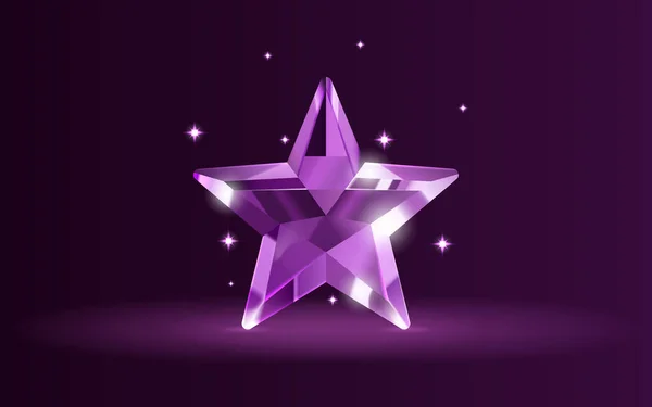 Star Crystal Nagroda Premium Nagroda Grę Ikona Szkła Gwiazdy Wektor — Wektor stockowy