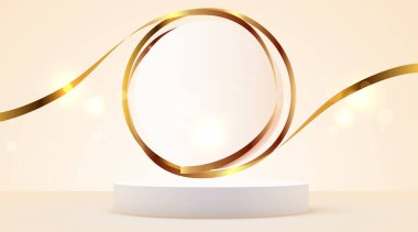 Soyut sahne arkaplanı. Ürün sunumu, modelleme, kozmetik ürünler, podyum, sahne kaidesi veya platformu. Vektör illüstrasyonu