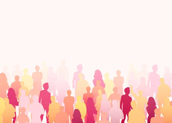 People crowd silhouette background. Teamwork concept. Vector illustration