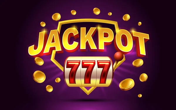 Jackpot Slots Pictogrammen Slot Sign Machine Nacht Vegas Vector — Stockvector