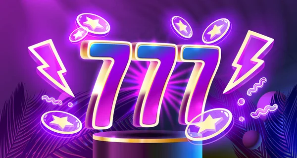 Бесплатные Монеты 777 Рекламный Плакат Баннерная Игра Вектор — стоковый вектор
