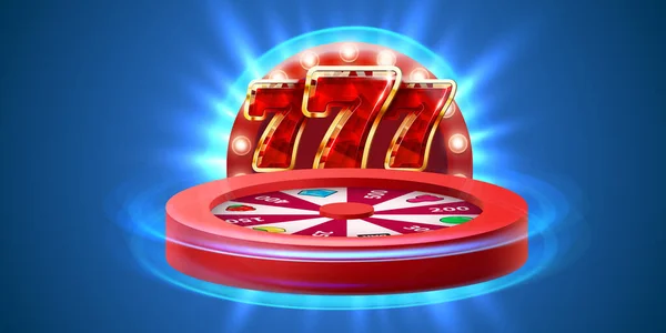 Wheel Luck Fortune Colorful Gambling Wheel Online Casino Banner Internet — Stock Vector