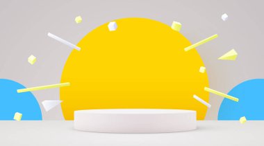 Soyut sahne arkaplanı. Ürün sunumu, modelleme, kozmetik ürünler, podyum, sahne kaidesi veya platformu. Vektör illüstrasyonu