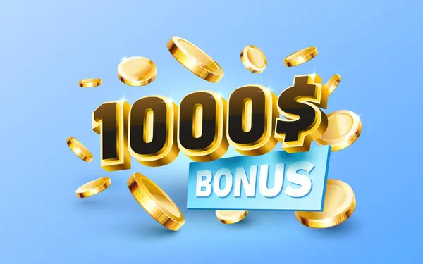 Bonus 1000 Coupon Bon Spécial Vérifiez Bannière Offre Spéciale Vecteur — Image vectorielle