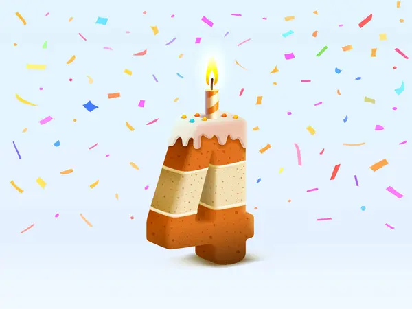 Днем Рождения День Рождения Человека Свеча Тортом Виде Цифр Вектор — стоковый вектор