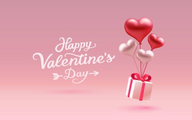 Sevgililer Günü 'nüz kutlu olsun. 14 Şubat' tan tebrik kartı. Vektör