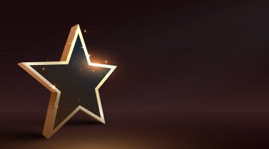 Koyu arkaplanda altın yıldız. Bir numara. En iyi seçenek. Vektör illüstrasyonu