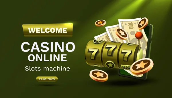 Casino Spielautomat Gewinner Online Spiele Telefon 777 Gewinnen Banner Vektor — Stockvektor