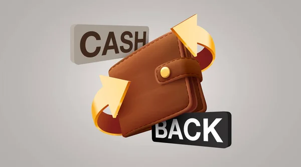 Ikona Cashbacka Portfelem Zwrot Gotówki Lub Zwrot Pieniędzy Ilustracja Wektora — Wektor stockowy