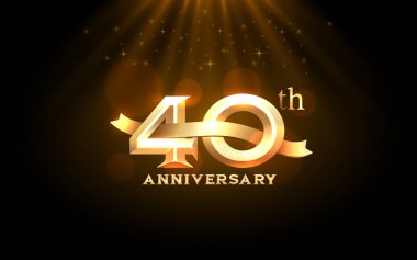 40. yıl dönümü, altın kutlama, doğum günü etkinliği. Vektör